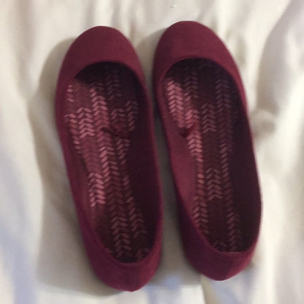 Plum colored suede flats